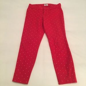 Old Navy pixie pants red and white polka dot